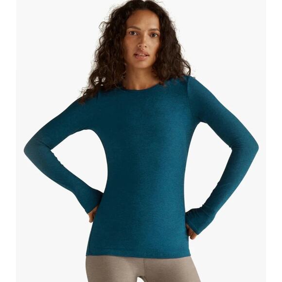 Beyond Yoga Featherweight Spacedye Crew Pullover size S green - Picture 1 of 10